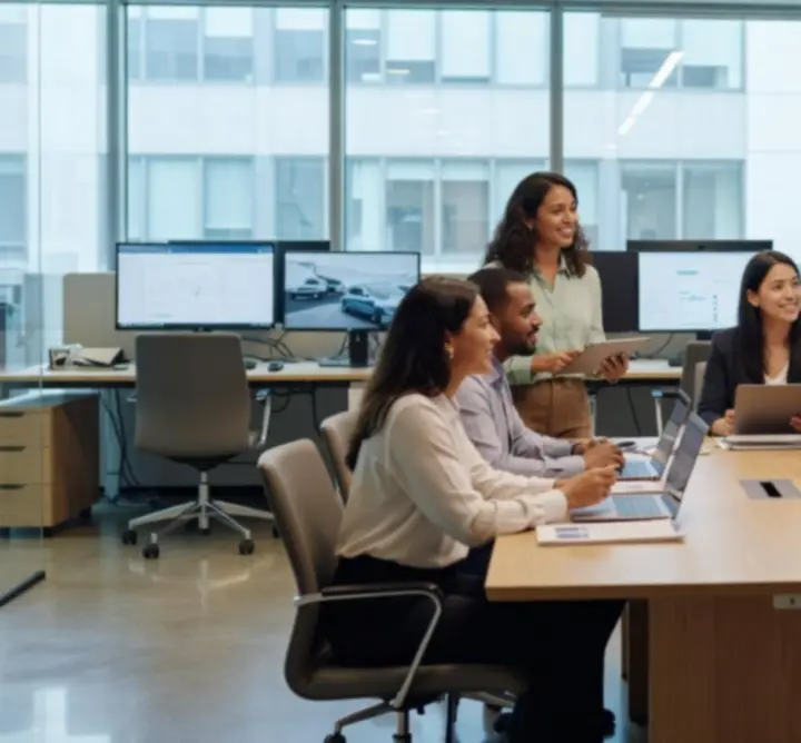 Professioneel supportteam van Fleetogix dat klanten ondersteunt bij wagenparkoptimalisatie