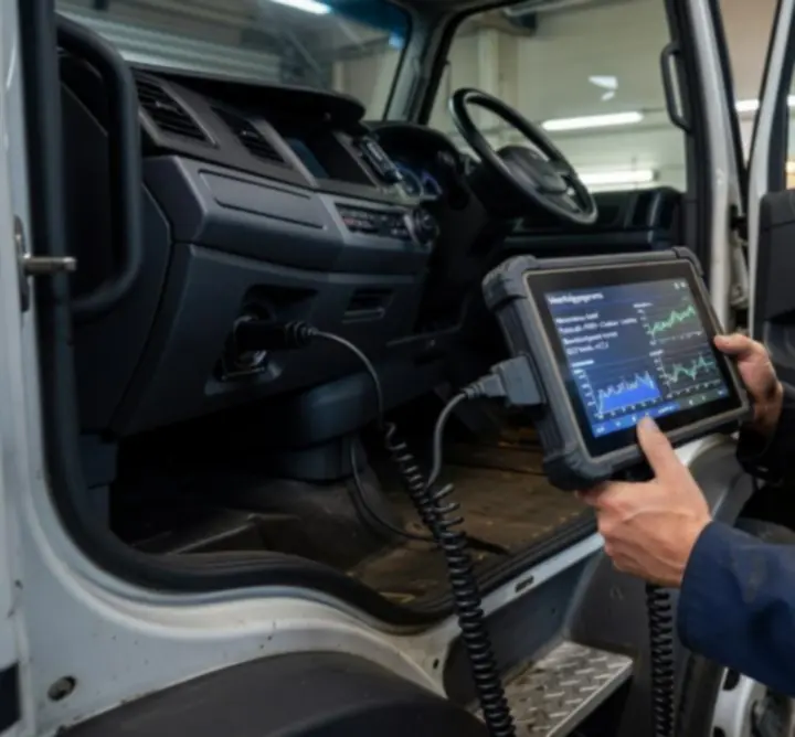 Technische diagnose van een commercieel voertuig